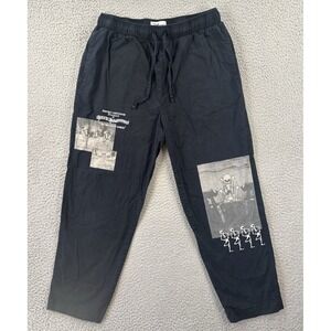 Disney Parks Skeleton Dance Pants Adult Small Black Drawstring Embroidered